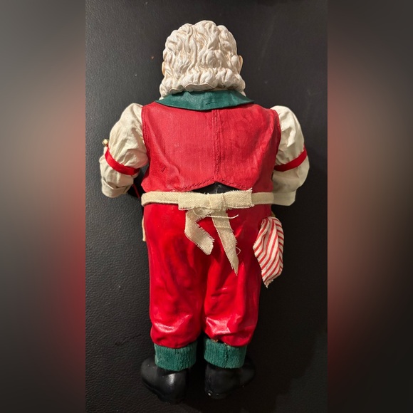 2 Santa Claus Hand Painted Fabric Mache,Christmas”Lady Sweets"Fabriche Sculpture - Picture 3 of 9